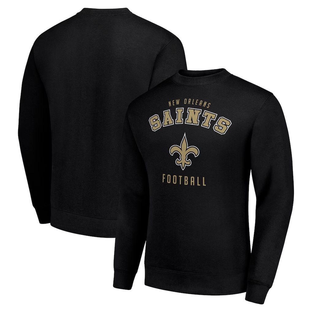 Men 2026 NFL New Orleans Saints black round-neck sweatshirt style 01->new orleans saints->NFL Jersey